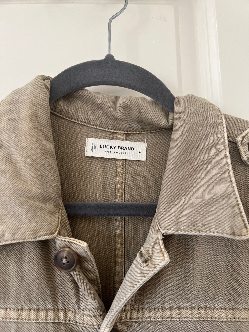 Lucky Brand Olive-Taupe Utility Jumpsuit with Waist Tie - Picture 3 of 15